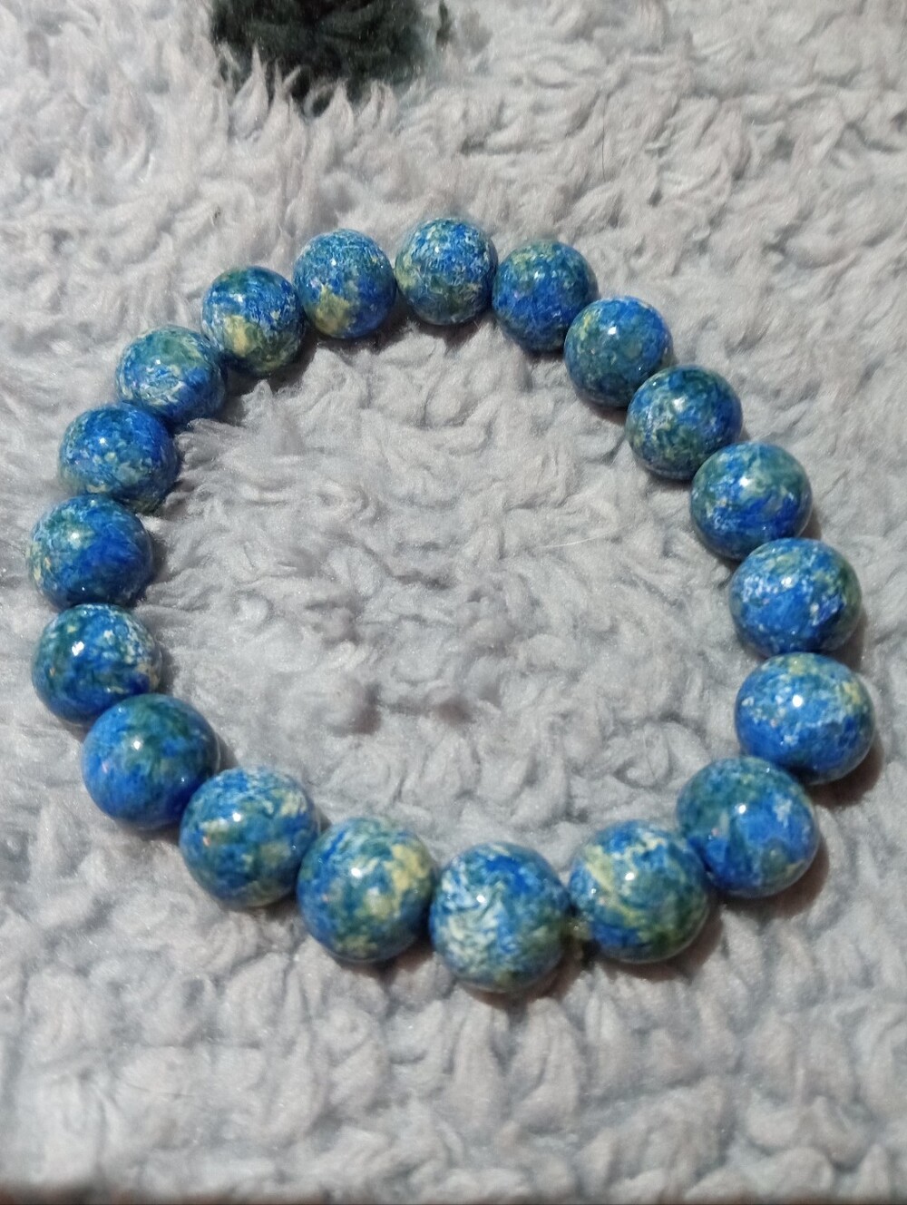 BLUE MARBLEIZED SHADES OF YELLOW AND GREEN TURQUOISE ONE OF A KIND